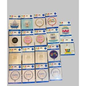 Lot of 18 Birthday Foil Balloons Happy Birthday Cake Cupcake Party Decor NEW